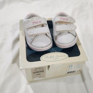 Ralph Lauren- Vintage New Born White and Pink Shoes